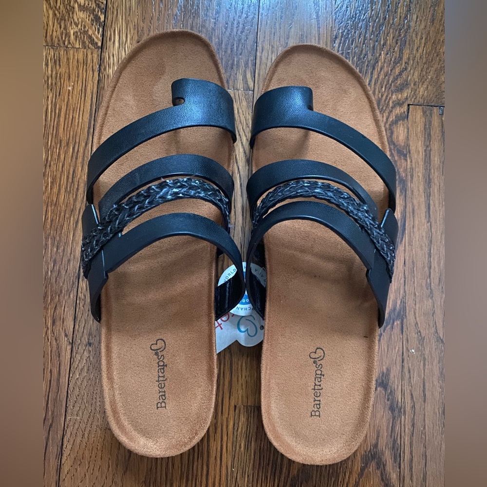 Baretraps Women’s JORRY Slide Sandals Sz 9.5 Medium 9.5M Black Wedges NEW Shoes - Picture 6 of 7